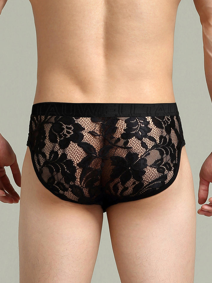 Semi-Sheer Trunk ng Men's Sexy Lace