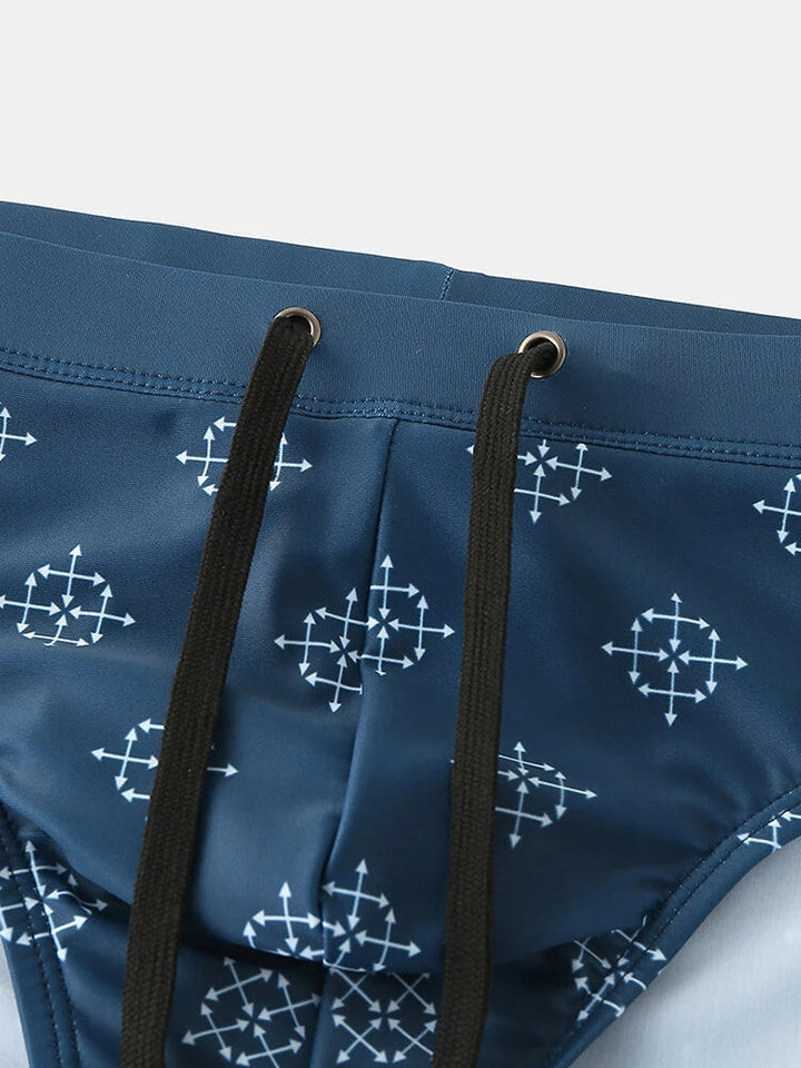 Men's Printed Low Rise Swim Briefs