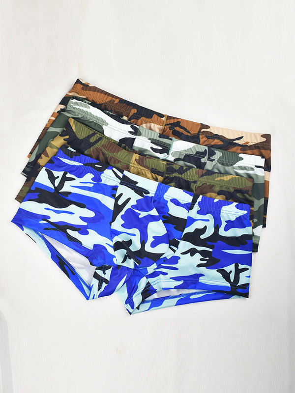 4-pack Men's Low-rise U-pouch Camouflage Boxer Briefs