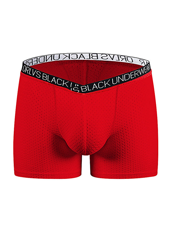 2 Pack Men's Sexy V-shape Waistband Mesh Trunks