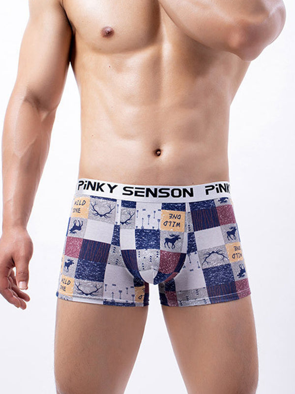 4 Pack Men’s Checkered Pattern Cotton Trunks