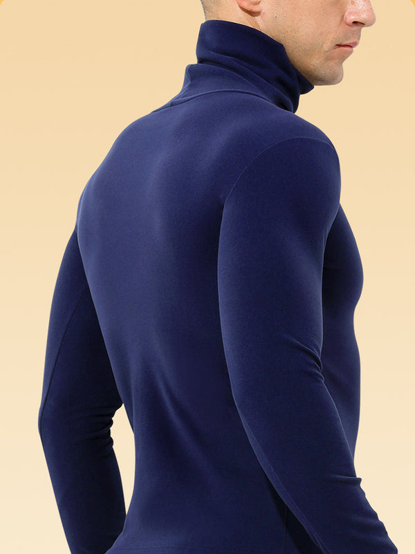 Men's Mid-high Collar Warm Cold-proof Long-sleeved Bottoming Shirt