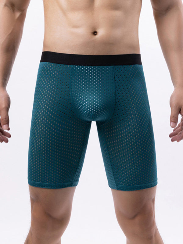 3 Pack Men’s Anti-chafing Mesh Long Boxer Briefs