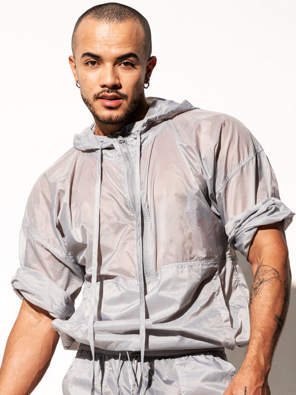 Men’s Half Sleeve Hooded Activewear Tops
