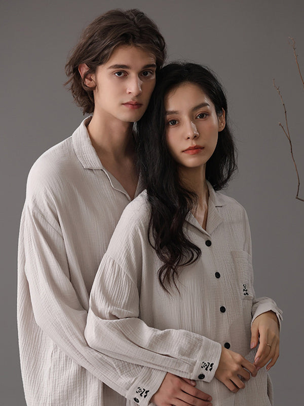 Autumn and Winter Loose Couple Cotton Pajamas Sets