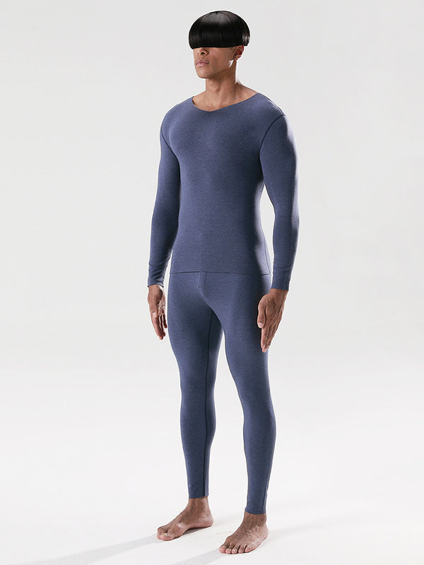 Men's Soft Seamless Thermal Sets With Fly