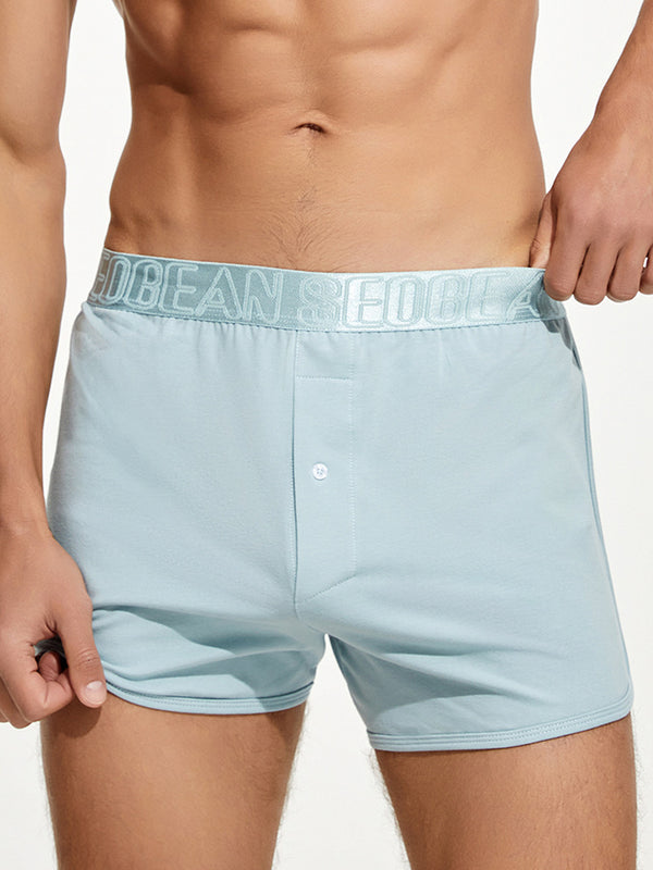 Boxers tricotés pour hommes avec braguette boutonnée