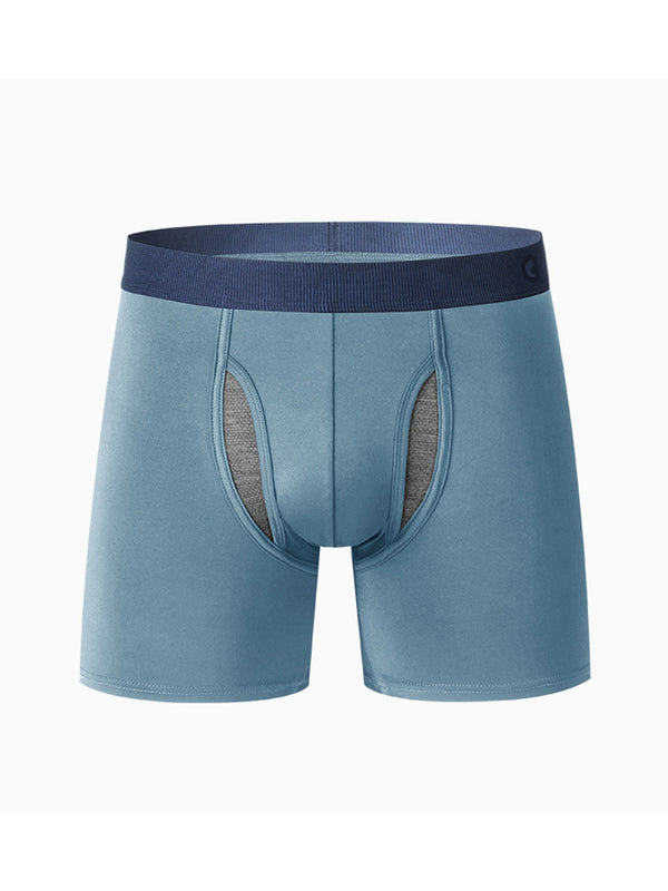 Breathable Sports Boxer Briefs with Open Fly