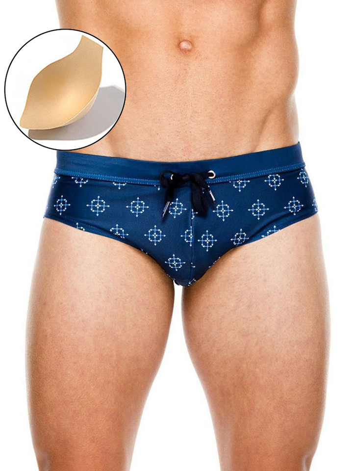 Men's Printed Low Rise Swim Briefs