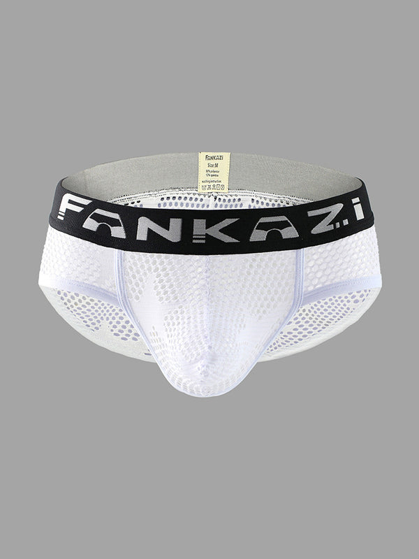 3-pack Men's Sexy Star Mesh Breathable Hollow U-shaped Convex Pouch Briefs