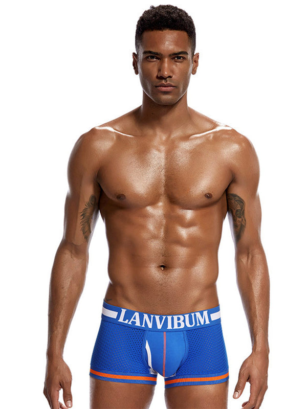 4-pakk Herre Mesh Pustende Hurtigtørkende Sexy Nylon Trunks
