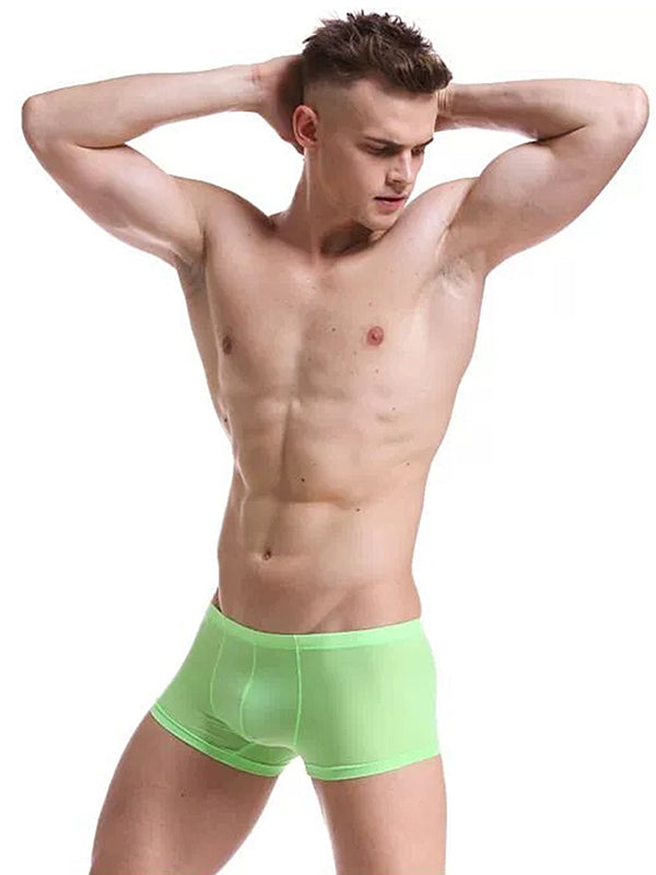 Thin Breathable Ice Silk U Convex Boxers for Men