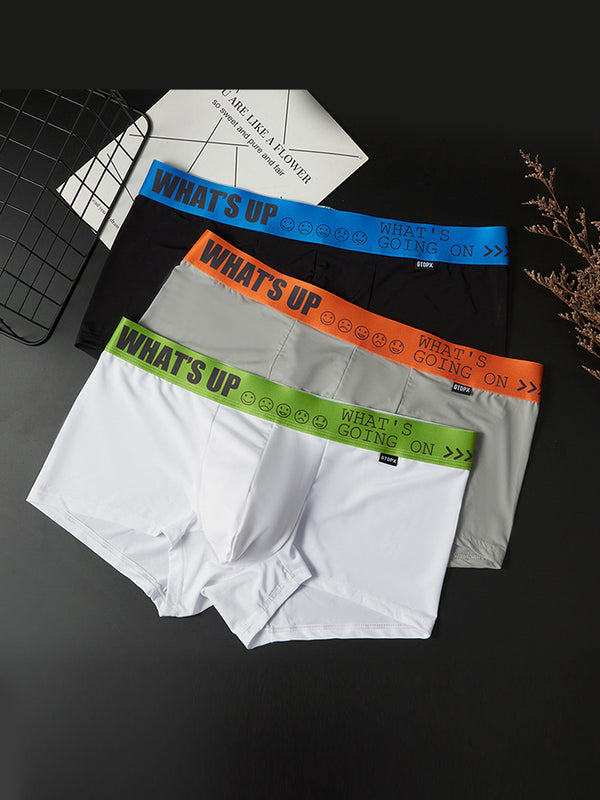 3-pack Men's Ice Silk Solid Color Breathable Briefs