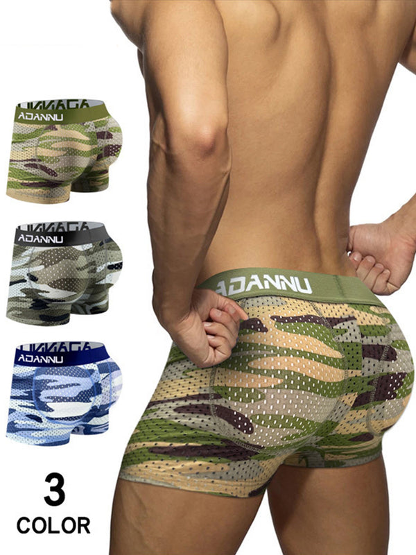 Men's Camouflage Removable Hip Pad Boxer Briefs