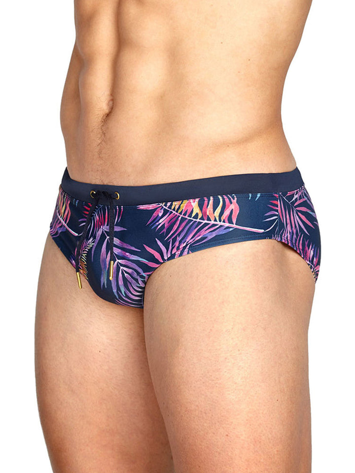 Men's Printed Low Rise Swim Briefs