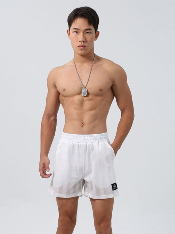 Men's Mesh-Lined Double-Layer Sports Fitness Breathable Sweat-Wicking Quick-Dry Shorts