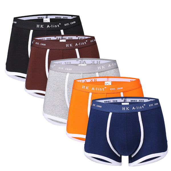 Boxer taille mi-haute en coton pour hommes