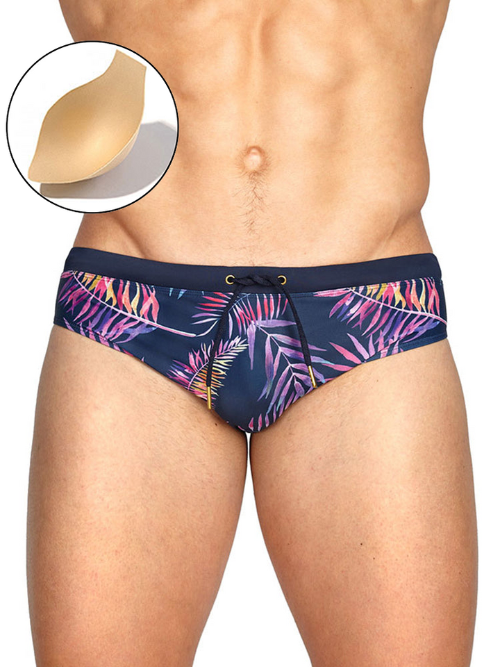 Men's Printed Low Rise Swim Briefs