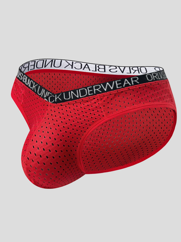 Set van 2 sexy mesh bikini's voor heren met V-vormige tailleband