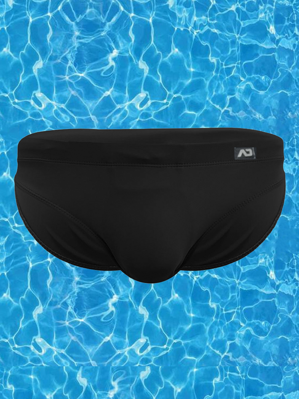 Slip de bain de couleur unie pour hommes avec coussinet amovible