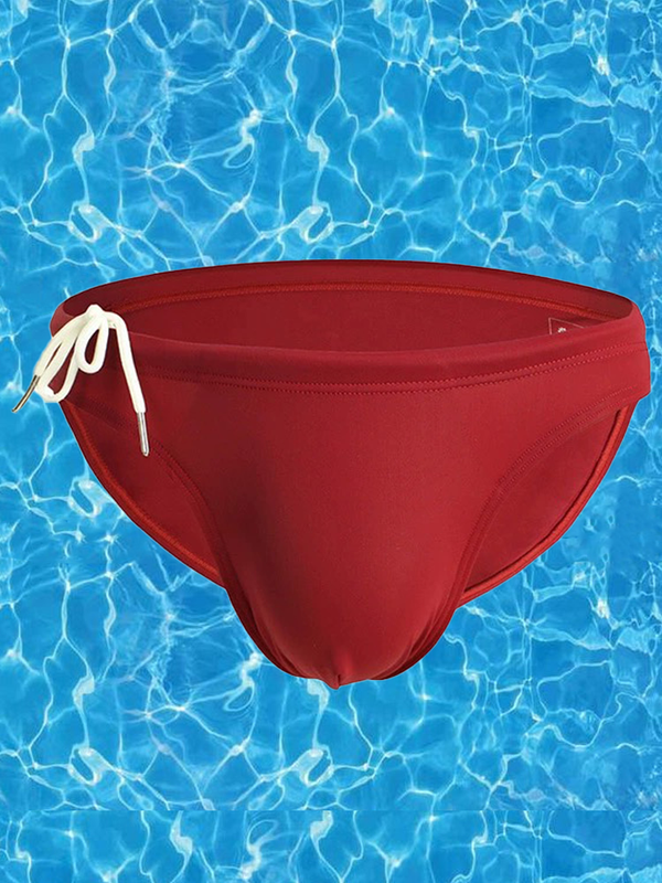 Men's Sexy Low-rise Swim Briefs with Drawstring