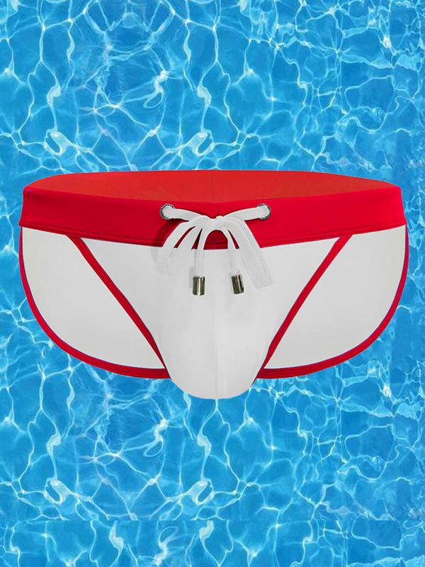 Men's Dual-Tone Swim Briefs with Removable Padding