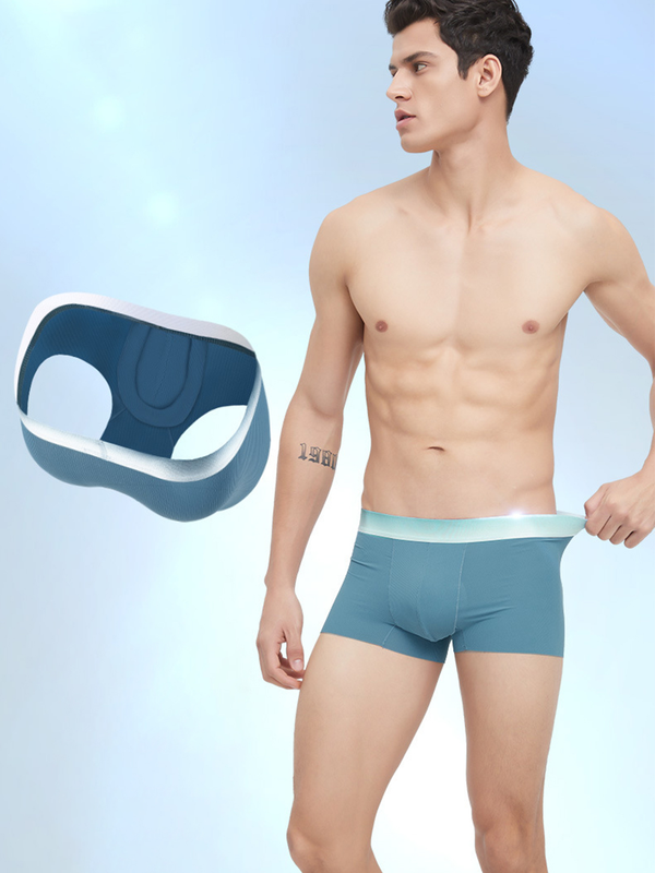 3 Pack Men's Breathable Threaded Fabric Ball Pouch Trunks