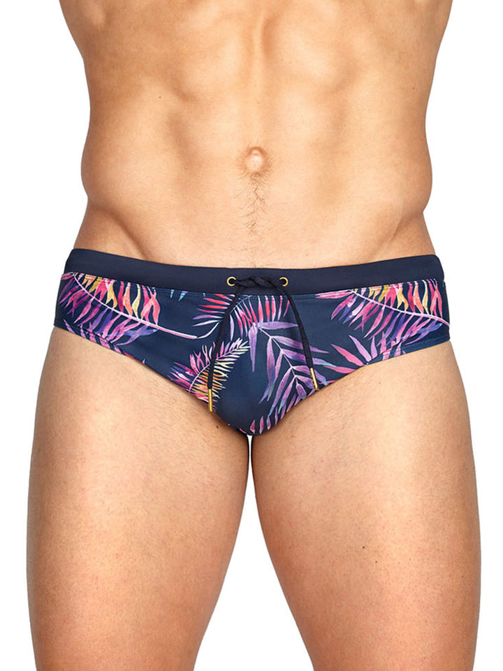 Men's Printed Low Rise Swim Briefs