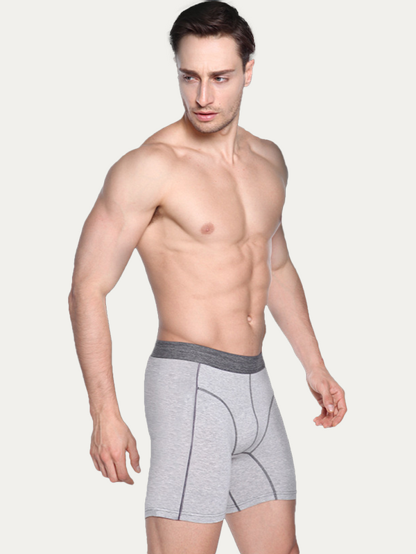 Cuecas boxer esportivas masculinas de algodão anti-atrito