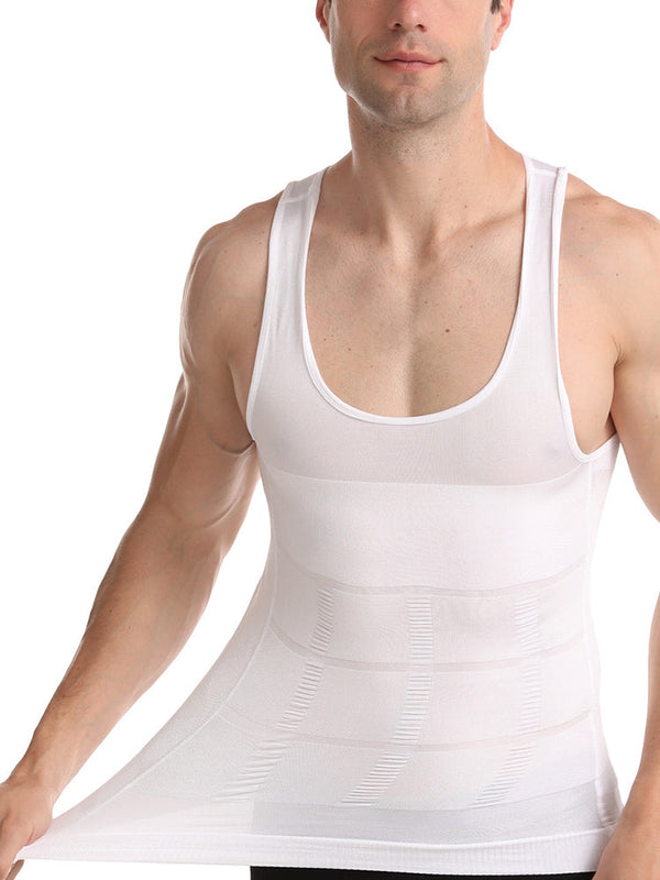 Miesten vyötärö Body Shaper Vest T-paita Tank Topit