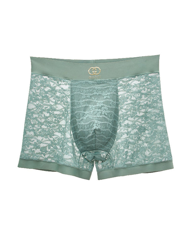 Men's Mid-Rise Sexy Seamless Lace Trunks