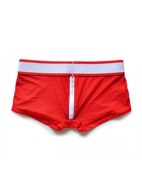 2 Pack Men's Fashionable Low-Rise Zipper Trunks