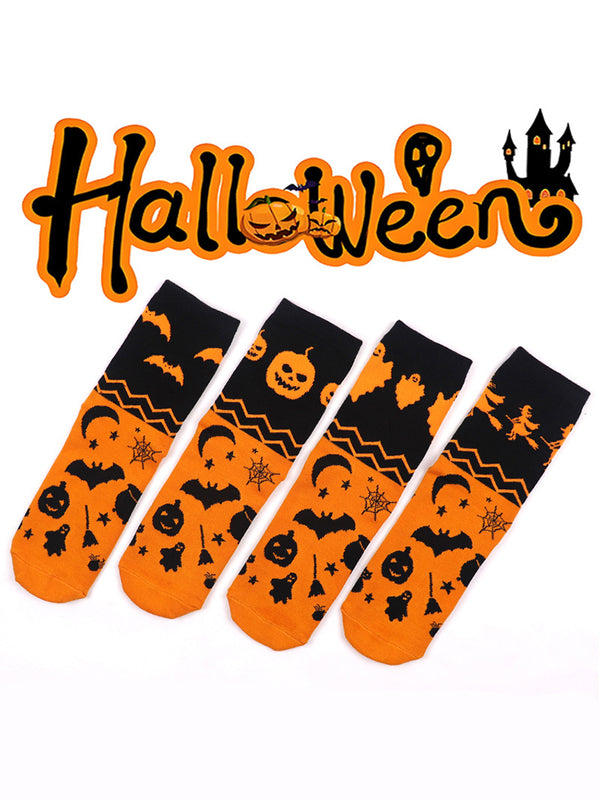 4 Pack Halloween Gift Socks Fun and Casual Cotton Crew Socks