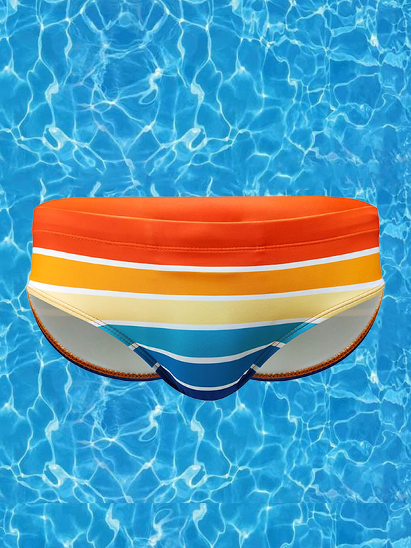 Men's Sexy Color Striped Swim Briefs