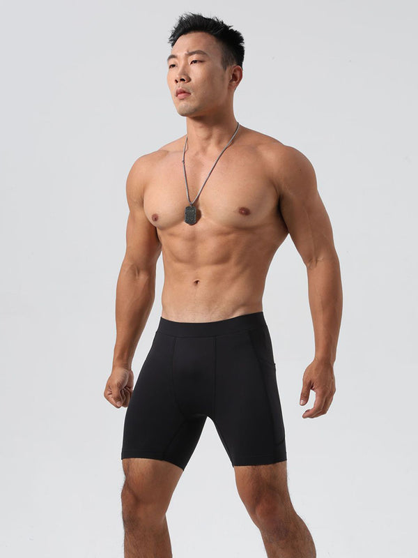 Men's Ultra-Stretch Sharkskin Ice Silk Compression Pants with Pocket