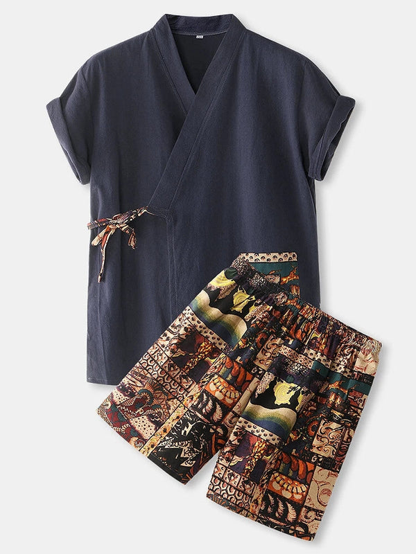 Printed Kimono Pajamas For Men