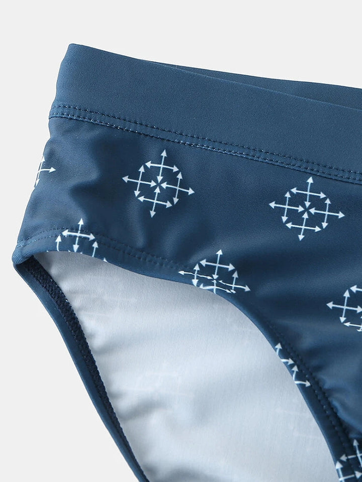 Men's Printed Low Rise Swim Briefs