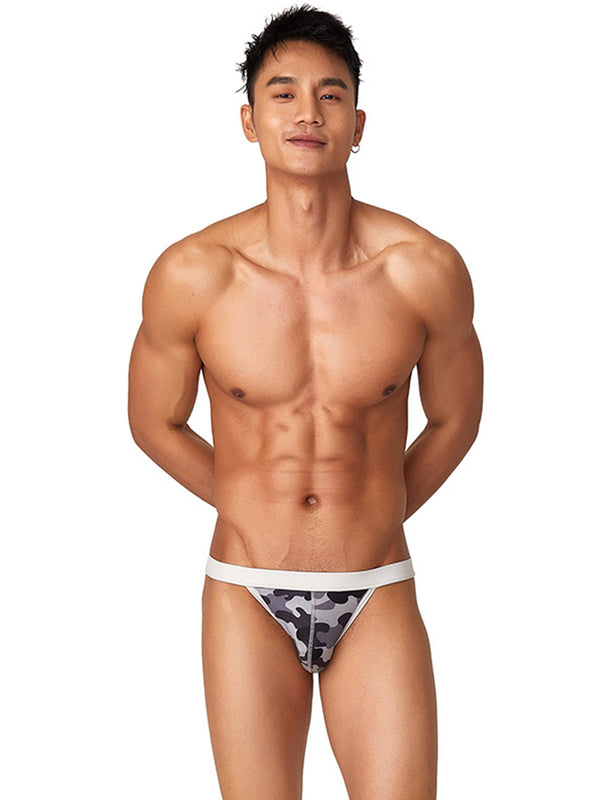 Men's Sexy Large Pouch Camo Print Bikini