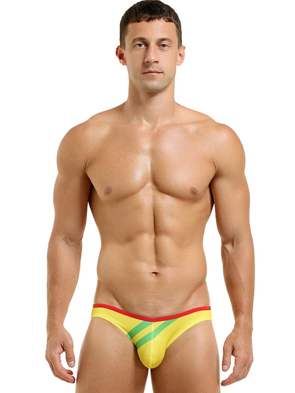 Pack de 2 bikinis de rayas vibrantes de talle bajo para hombre