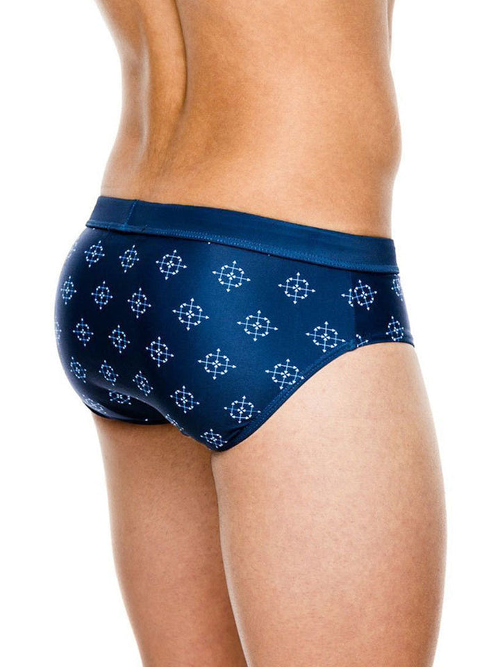 Men's Printed Low Rise Swim Briefs