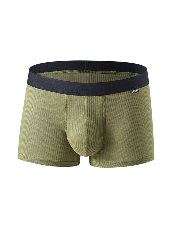 Men's Breathable Threaded Fabric U Convex Trunks