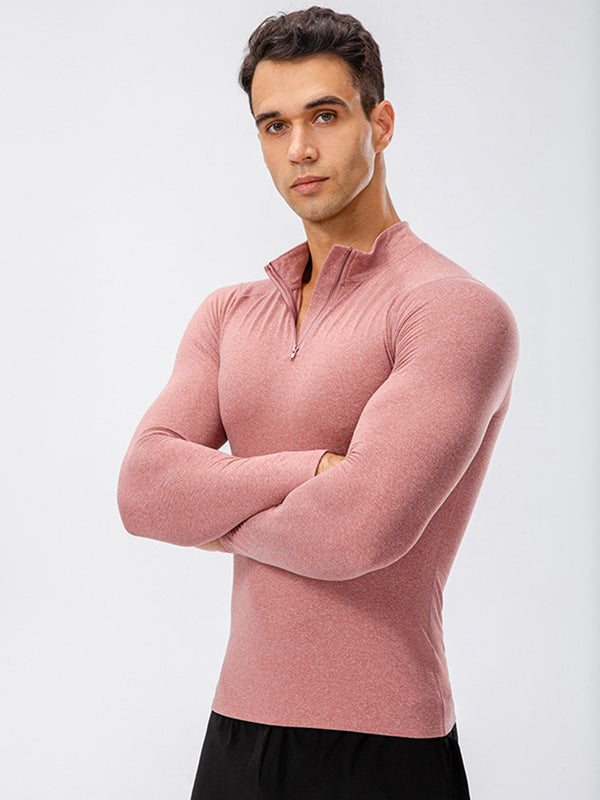 High Stretch Tight Sports Collar Long Sleeves for Men