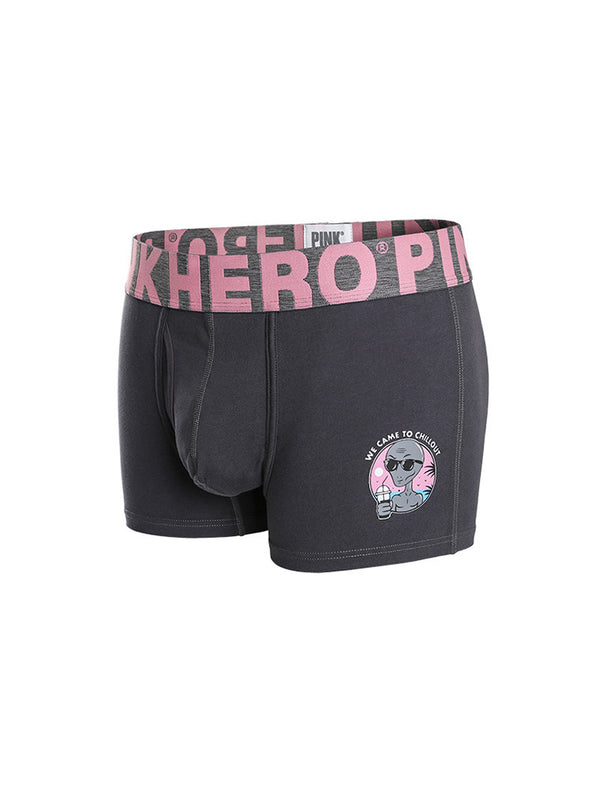 Zachte katoenen boxershort met cartoonprint en gulp