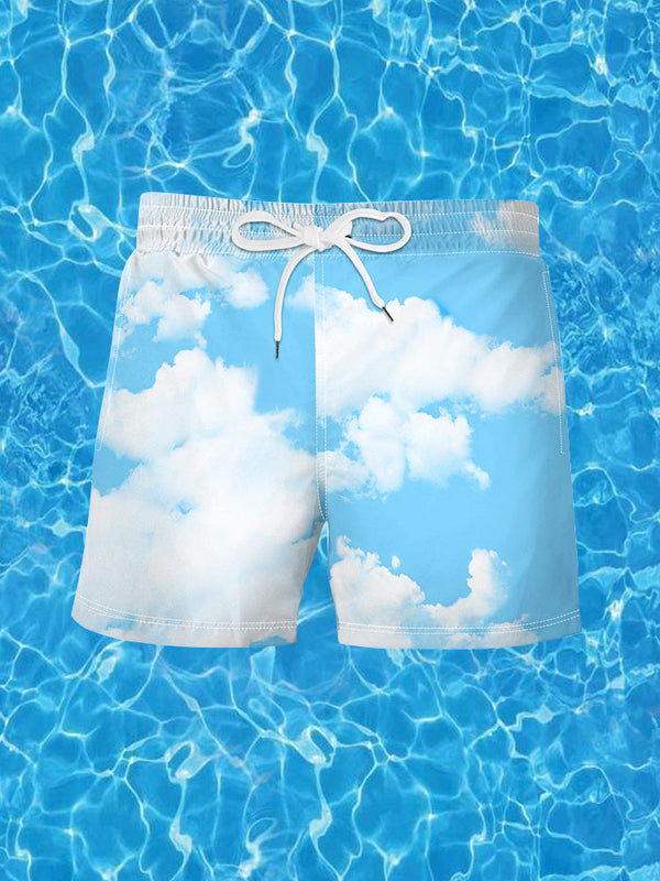Shorts de playa transpirables con estampado de verano para hombre