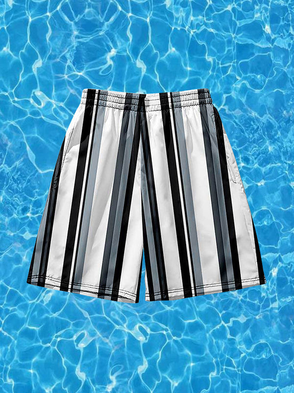 Shorts de praia masculinos clássicos soltos para férias