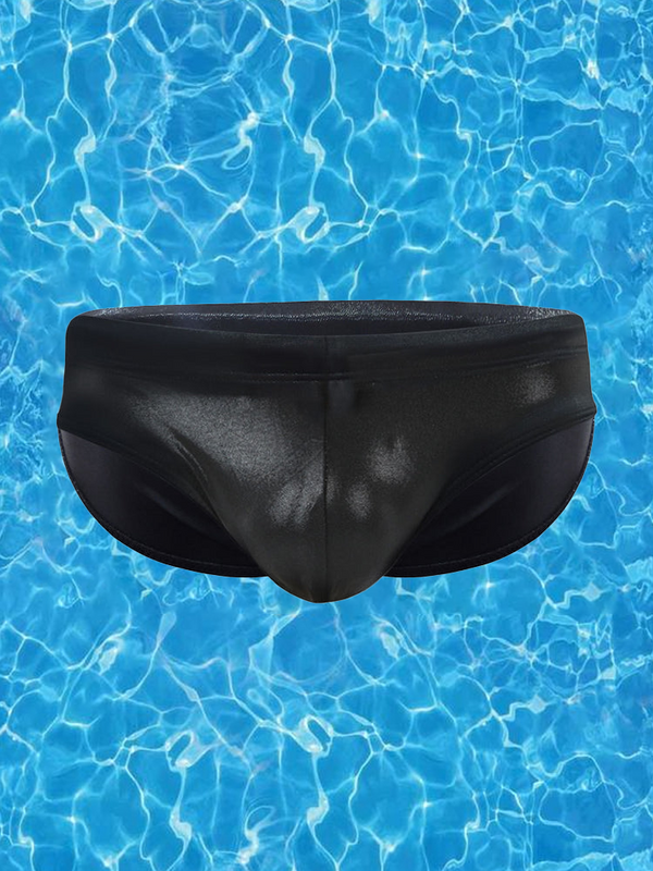 Traje de baño de bikini con bolsa de contorno sólido para hombre Sport