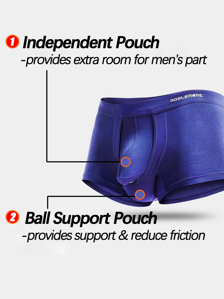 3 Pack Men's Double Pouch Underwear Separate Pouch Modal Trunks | Mr Saker