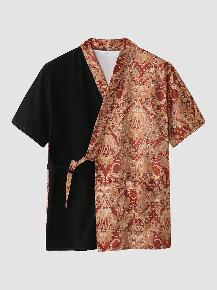 Tryckt Kimono Pyjamas för män