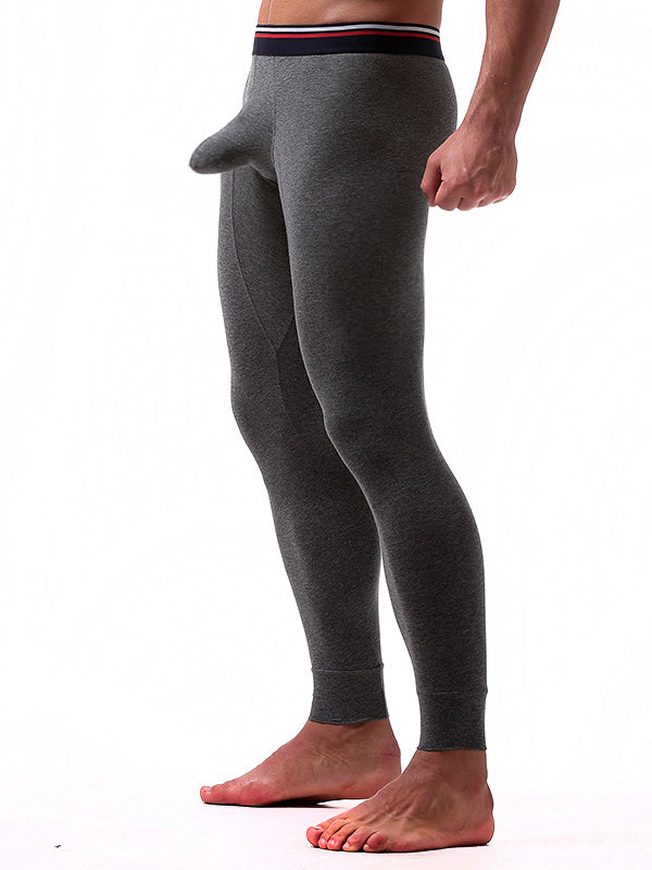 Men Seamless Compression Pouch Pants Long John Thermal Tights Underwear  Socks