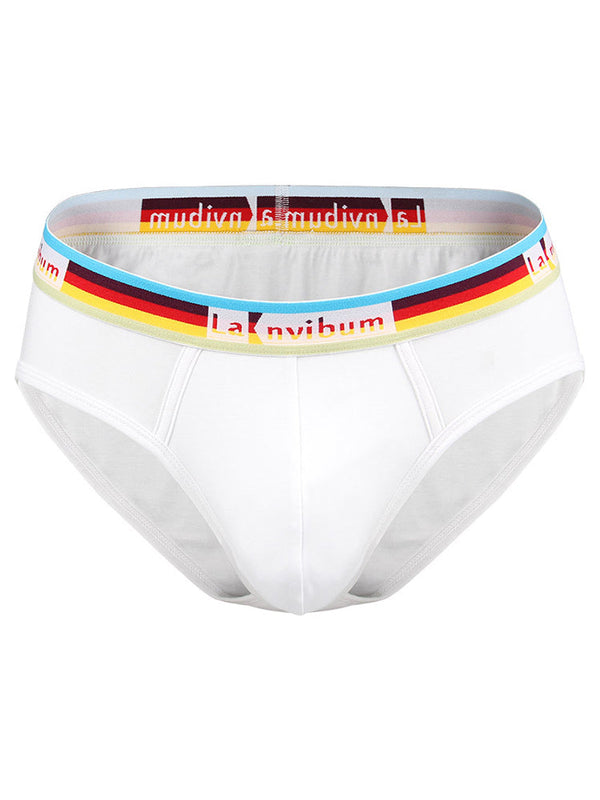 2 Pack Men's Rainbow Waistband Big Pouch Briefs